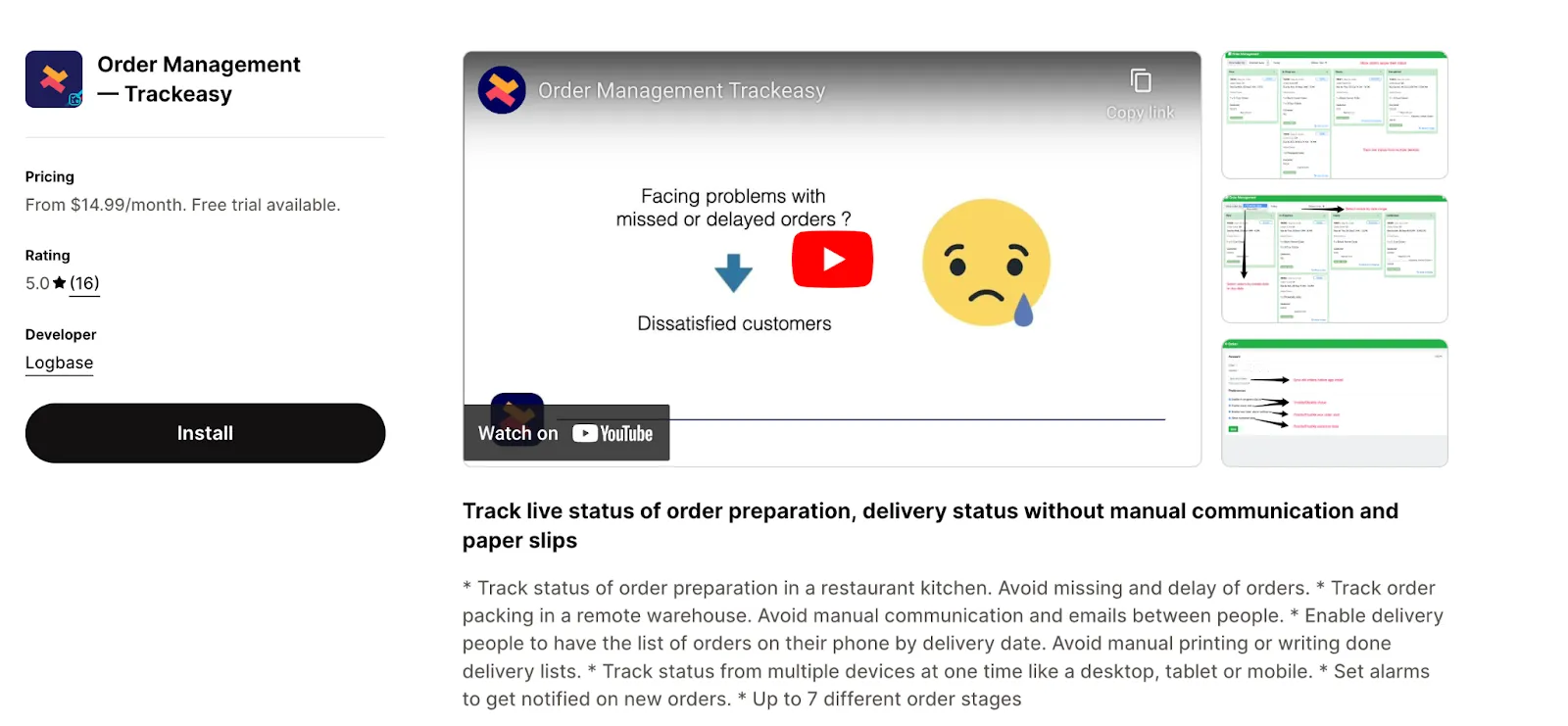 Order Management — Trackeasy